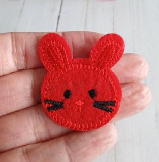 Nášivka, nažehlovačka králíček, zajíček červený 4,4 x 4 cm (C778)