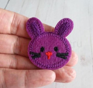 Nášivka, nažehlovačka králíček, zajíček fialový 4,4 x 4 cm (C784)