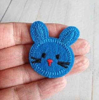 Nášivka, nažehlovačka králíček, zajíček tmavě modrý 4,4 x 4 cm (C786)
