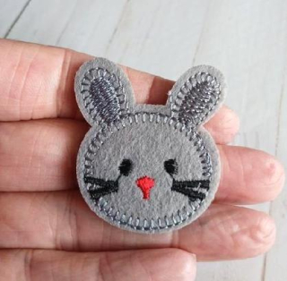 Nášivka, nažehlovačka králíček, zajíček šedý 4,4 x 4 cm (C787)