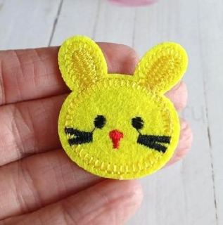 Nášivka, nažehlovačka králíček, zajíček žlutý 4,4 x 4 cm (C788)