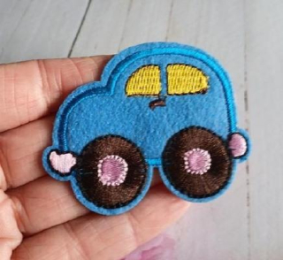 Nášivka auto, autíčko tmavě modrý 6,6 x 5,5 cm (C790)