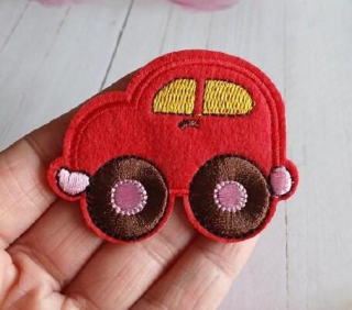Nášivka auto, autíčko červené 6,6 x 5,5 cm (C796)