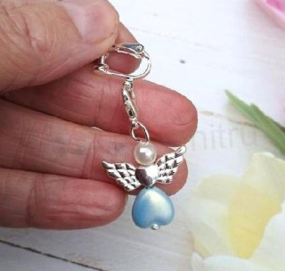 Visací náušnice klipsy - šroubovací s andělem (BB899)