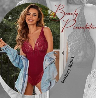 Dámské spodní krajkové body, prádlo tmavě červené velikost XL (K619)