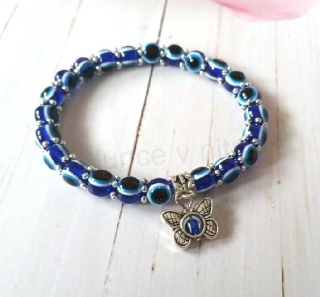 Korálkový náramek na ruku oko, oči motýl (BC635)