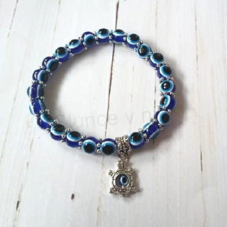 Korálkový náramek na ruku oko, oči želva (BC638)