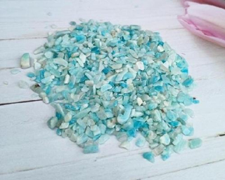 Amazonit zlomky 2 - 12 mm, bez díry 10 g (X2068)