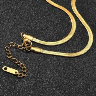 Plochý hadí řetízek z nerezové oceli - 3,2 mm, 45 cm (Y16)