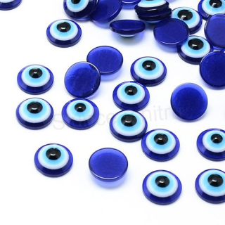 Kabošon půlkulatý oko - pryskyřice 8 mm | 12 kusů (AD324)