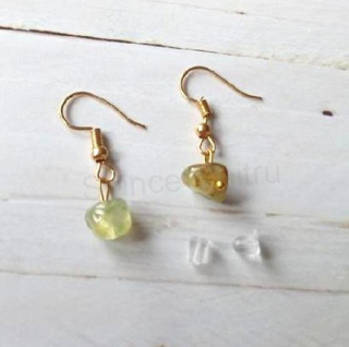 Visací minerální Prehnit náušnice (X2095)