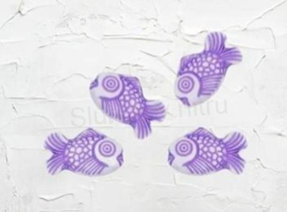 Fialový korálek ryba 15 x 9 mm (AC649)