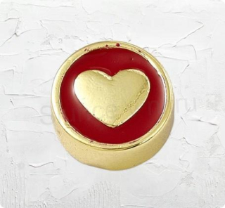 Smaltované mosazné korálky srdce pozlacené 18K 11 x 4,5 mm červené (AA369)