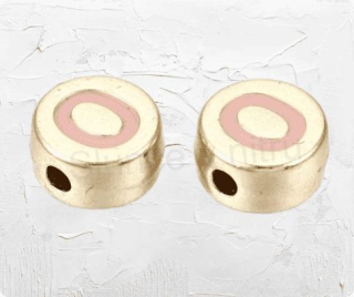 Smaltované korálky písmenko O - 8 x 4 mm (AA373)
