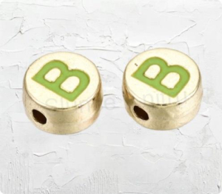 Smaltované korálky písmenko B - 8 x 4 mm (AA379)