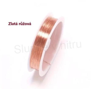 Kulatý měděný drát (20 m) - zlatý růžový 0,3 mm (N164)