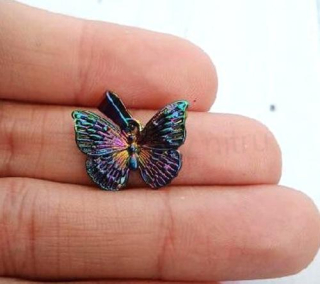 Nerezový přívěsek motýl, iontové pokovování - 18 x 13 mm (AA389)