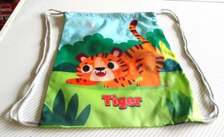 Stahovací taška, sáček na přezůvky zvířátka 30 x 24 cm tygr (E1010)