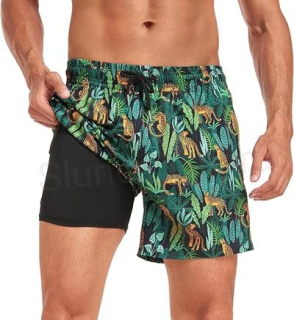 Pánské koupací šortky s kompresním Liner 2 v 1 velikost M (K632)