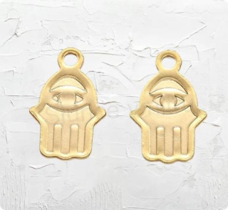 Přívěsek Ruka Fatimy, oko nerezová ocel 13 x 8 mm (AA383)