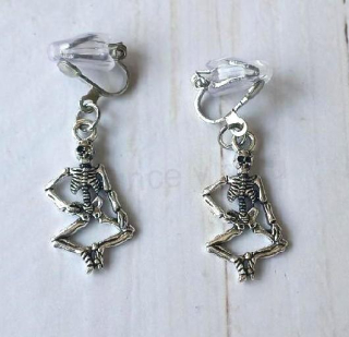 Visací náušnice klipsy kostra (BB905)
