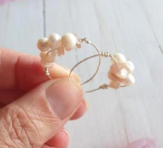 Minerální snubní prsteny perla, sluneční kámen (X2119)