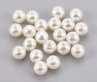 Plastové AB korálky / perly 10g - 8 mm světlé (AC660)