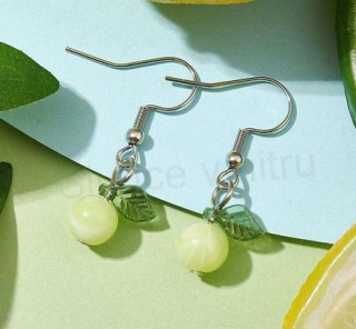 Visací, dlouhé náušnice třešně žluté (BB909)