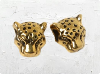 Slitinový korálek leopard - mezidíl 11,5 x 12 x 9 mm zlatý (AA382)