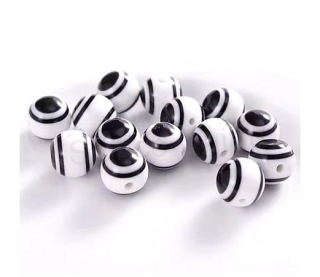 Plastový korálek Oko 6 mm | bílé (AC662)