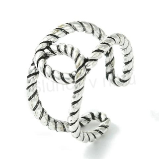 Otevřený postříbřený křížový prsten velikost 18,2 mm (BP543)
