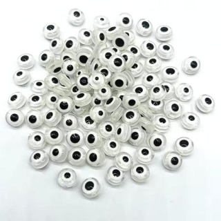 Plastový korálek Oko 5,5 x 10 mm | bílo šedé (AC664)