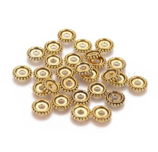 Kovový korálek - mezidíl 10 x 2,3 mm zlatý (AA395)