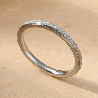 Tenký prsten s texturou nerez oceli 2 mm velikost 17,3 mm (BP548)