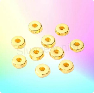 Slitinový korálek rondel - mezidíl 8 x 3 mm zlatý (AA409)