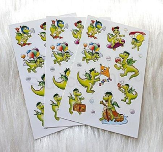 Samolepky, obtisky drak, dráček Soptík kreslené mix (E1014)