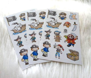 Samolepky, obtisky piráti kreslené mix (E1019)