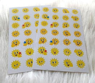 Samolepky, obtisky slunce kreslené mix (E1020)