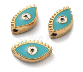 Smaltované korálky z nerezové Ocely - oko 15 x 8,5 x 4 mm (AA414)