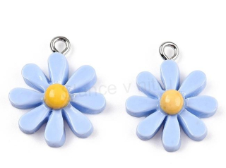 Přívěsek z pryskyřice kytička modrá 22 x 17 mm (AA418)