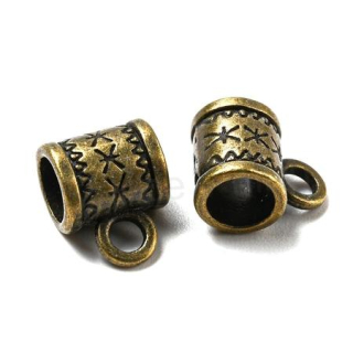 Slitinový korálek s očkem 11 x 8 x 6 mm bronz (AA420)