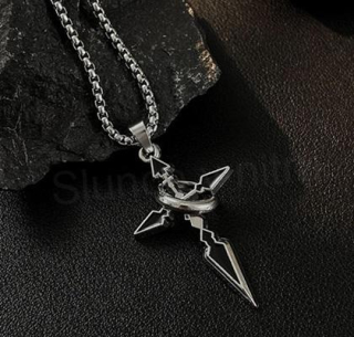 Náhrdelník s přívěskem kříž nerezová ocel (BD996)