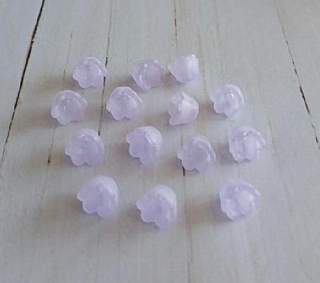 Plastové korálky zvoneček, kytička 7 x 10 mm světle fialová (AC676)