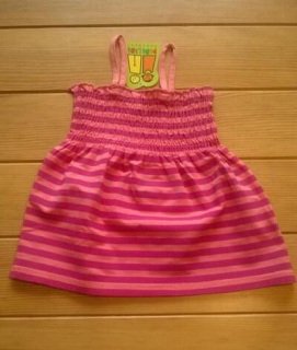 Děcká tunika, šaty růžovo oranžová - velikost 86 až 92 (W16)