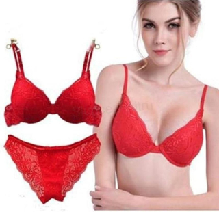 Sada spodního prádla s krajkou – Push Up podprsenka 80C + kalhotky M (K663)