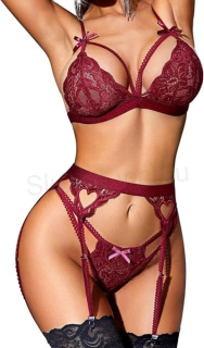 Dámské spodní prádlo s podvazkem s G-String velikost 2XL (K666)