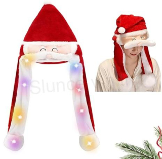 Čepice s pohyblivými ušima sviticí vánoční (K670)