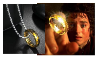 Náhrdelník s řetízkem - prsten pán prstenů Frodo Pytlík velikost 54 (BD1004)