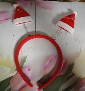 Vánoční čelenka do vlasů čepička (H723)