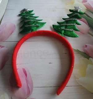 Vánoční čelenka do vlasů stromek (H732)